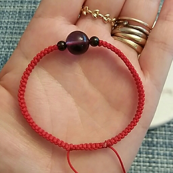 Natural Himalayan Amethyst Red String Bracelet - Picture 8 of 8